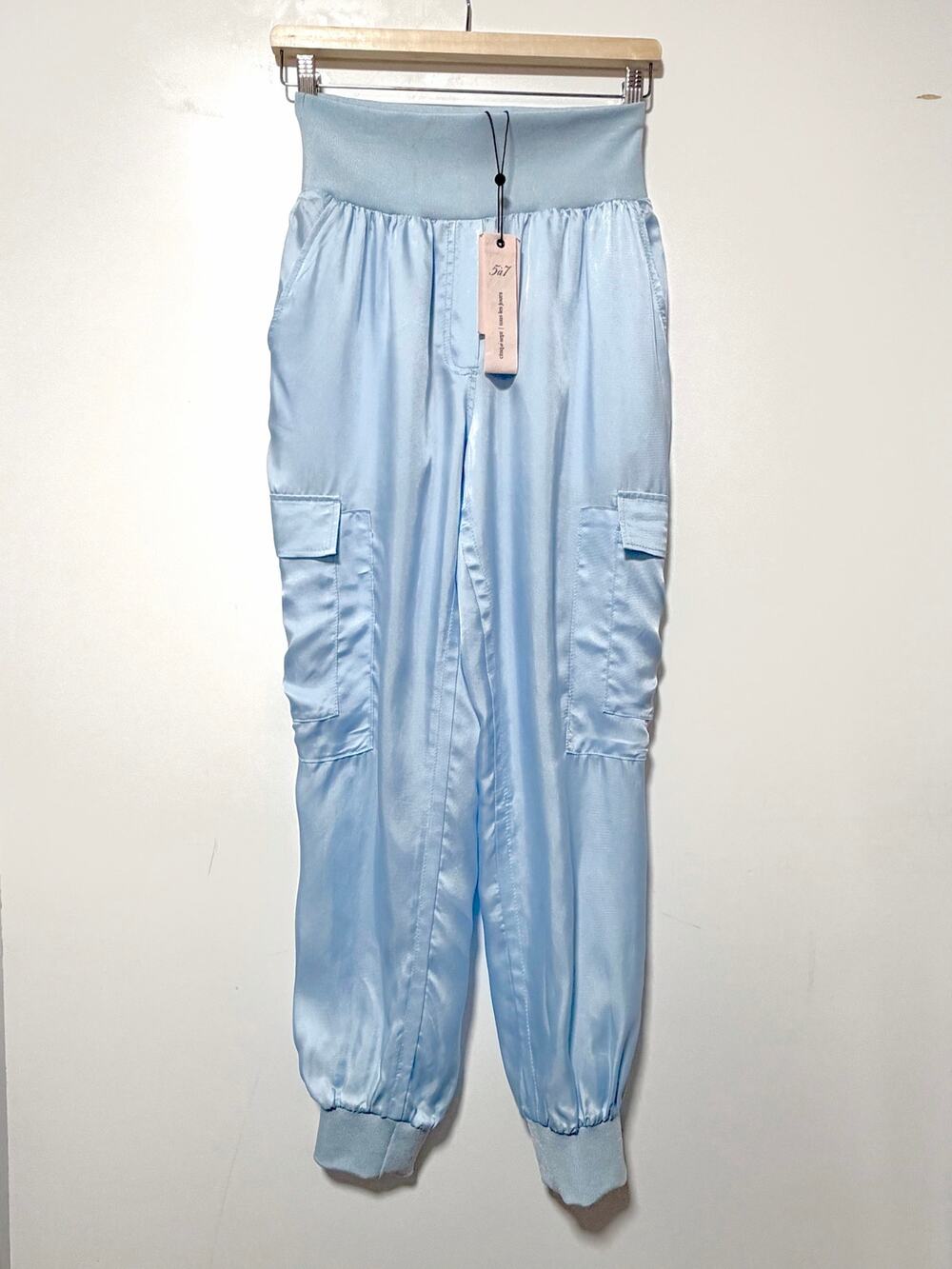 5à7 cinq à sept Giles Pant, Baby Blue "Whispering Sky" Size S NTW